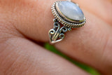 Bague avec labradorite blanche