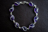 Bracelet avec améthystes en argent 925
