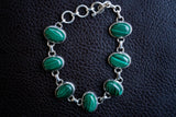 Bracelet avec malachites en argent 925