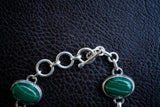 Bracelet avec malachites en argent 925