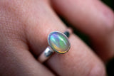 Bague avec opale précieux en argent 925