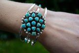 Bracelet Manchette en Argent 925 avec Turquoise
