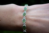 Bracelet ethnique en argent 925 avec néphrite (jade)