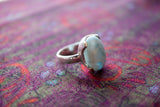 Bague ovale en argent 925 avec larimar naturel