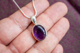 Pendentif en argent avec améthyste naturelle
