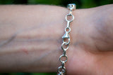 Bracelet avec topazes bleues en argent 925