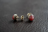 Boucles d'oreilles tige avec rubis naturelles