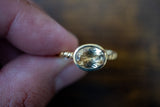 Bague en argent 925 vermeil avec citrine ovale – bande ornée de boucles élégantes (Copy)