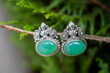 Éclat d’Orient – Boucles d’oreilles en chrysoprase et argent 925