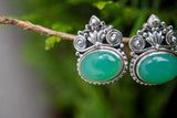 Éclat d’Orient – Boucles d’oreilles en chrysoprase et argent 925