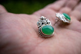 Éclat d’Orient – Boucles d’oreilles en chrysoprase et argent 925
