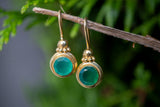 Boucles d'oreilles avec onyx verts