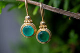 Boucles d'oreilles avec onyx verts