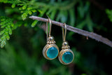 Boucles d'oreilles avec onyx verts