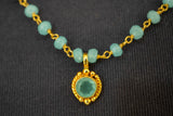 Collier avec agates indiennes en argent 925 vermeil