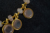 Collier avec agates indiennes en argent 925 vermeil