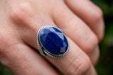 Bague en argent 925 avec saphir bleu – Élégance et éclat intemporel