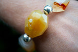 Éclat chaleureux : bracelet en argent 925 et cornaline naturelle