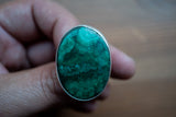 Bague avec malachite naturelle