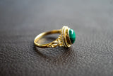Bague avec malachite (Vermeil)