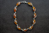 Bracelet en Ambres Cognac de la Baltique et Argent 925