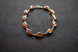 Bracelet en Ambres Cognac de la Baltique et Argent 925