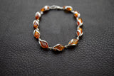 Bracelet en Ambres Cognac de la Baltique et Argent 925