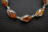 Bracelet en Ambres Cognac de la Baltique et Argent 925