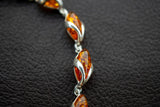 Bracelet en Ambres Cognac de la Baltique et Argent 925