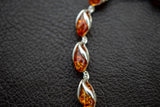 Bracelet en Ambres Cognac de la Baltique et Argent 925
