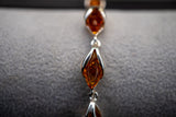 Bracelet en Ambres Cognac de la Baltique et Argent 925