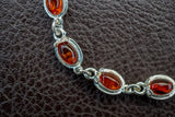 Bracelet avec ambre cognac en argent 925