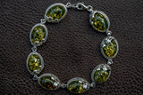 Bracelet en Ambre Vert de la Baltique et Argent 925