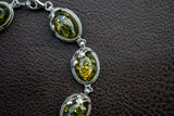 Bracelet en Ambre Vert de la Baltique et Argent 925