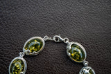 Bracelet en Ambre Vert de la Baltique et Argent 925