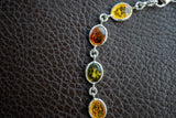 Bracelet en Ambres Multicolores de la Baltique et Argent 925