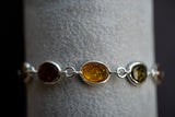Bracelet en Ambres Multicolores de la Baltique et Argent 925