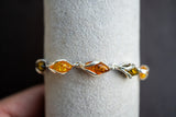 Bracelet en Ambres Multicolores de la Baltique et Argent 925