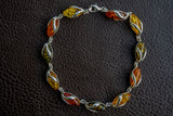 Bracelet en Ambres Multicolores de la Baltique et Argent 925