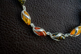 Bracelet en Ambres Multicolores de la Baltique et Argent 925