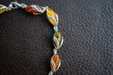 Bracelet en Ambres Multicolores de la Baltique et Argent 925