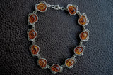 Bracelet avec ambres cognac en argent 925