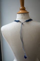 Collier cinq rangs en saphirs naturels facettés – Argent 925 ajustable