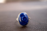 Bague Ovale en Argent 925 avec Lapis Lazuli