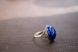 Bague Ovale en Argent 925 avec Lapis Lazuli
