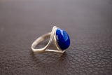 Bague Ovale en Argent 925 avec Lapis Lazuli
