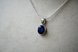 Pendentif en saphir naturel et argent 925 (Petit)