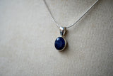 Pendentif en saphir naturel et argent 925 (Petit)