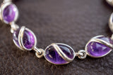 Bracelet avec améthystes en argent 925