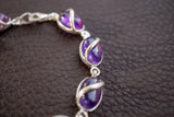 Bracelet avec améthystes en argent 925